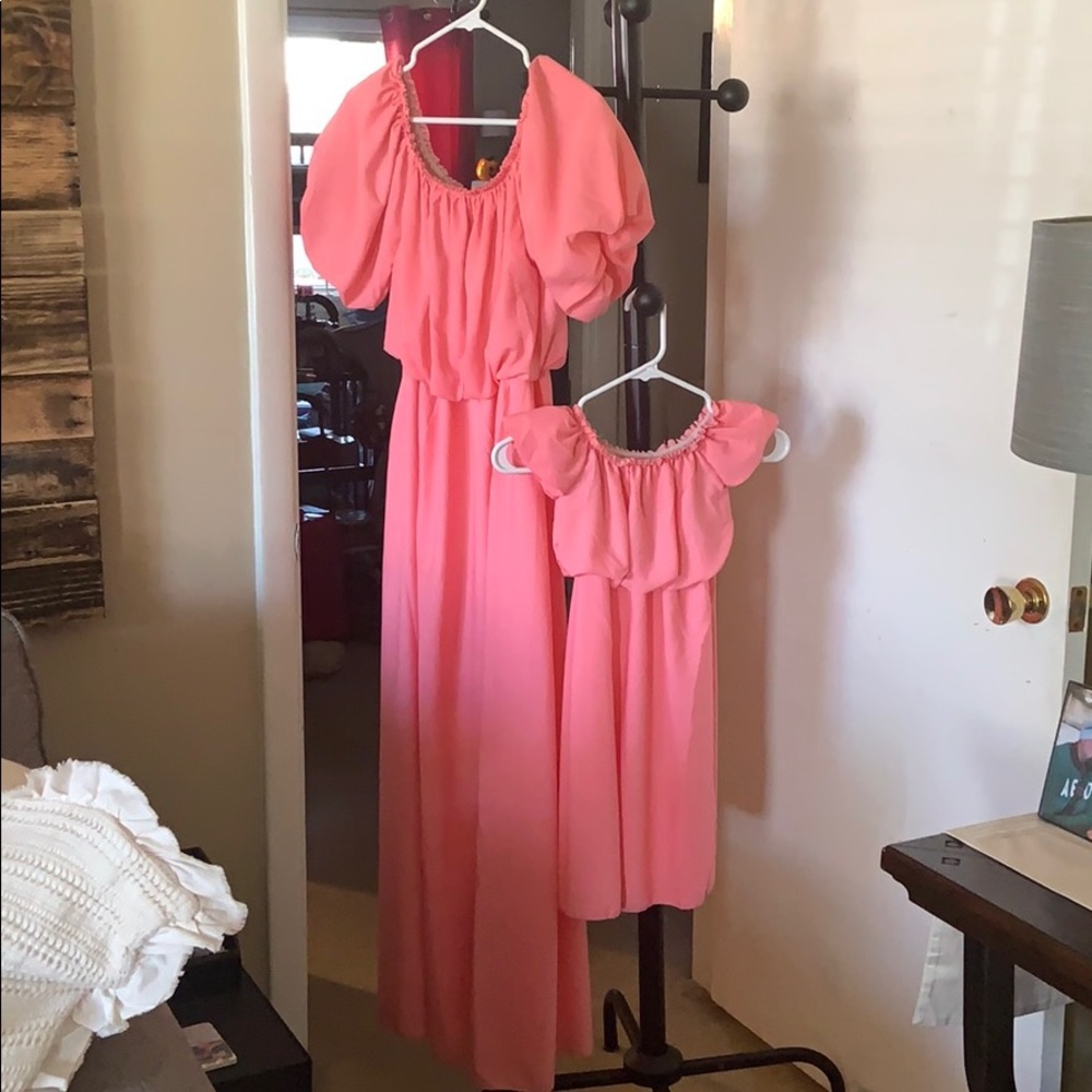 Women’s coral dress/ child’s coral dress NWT